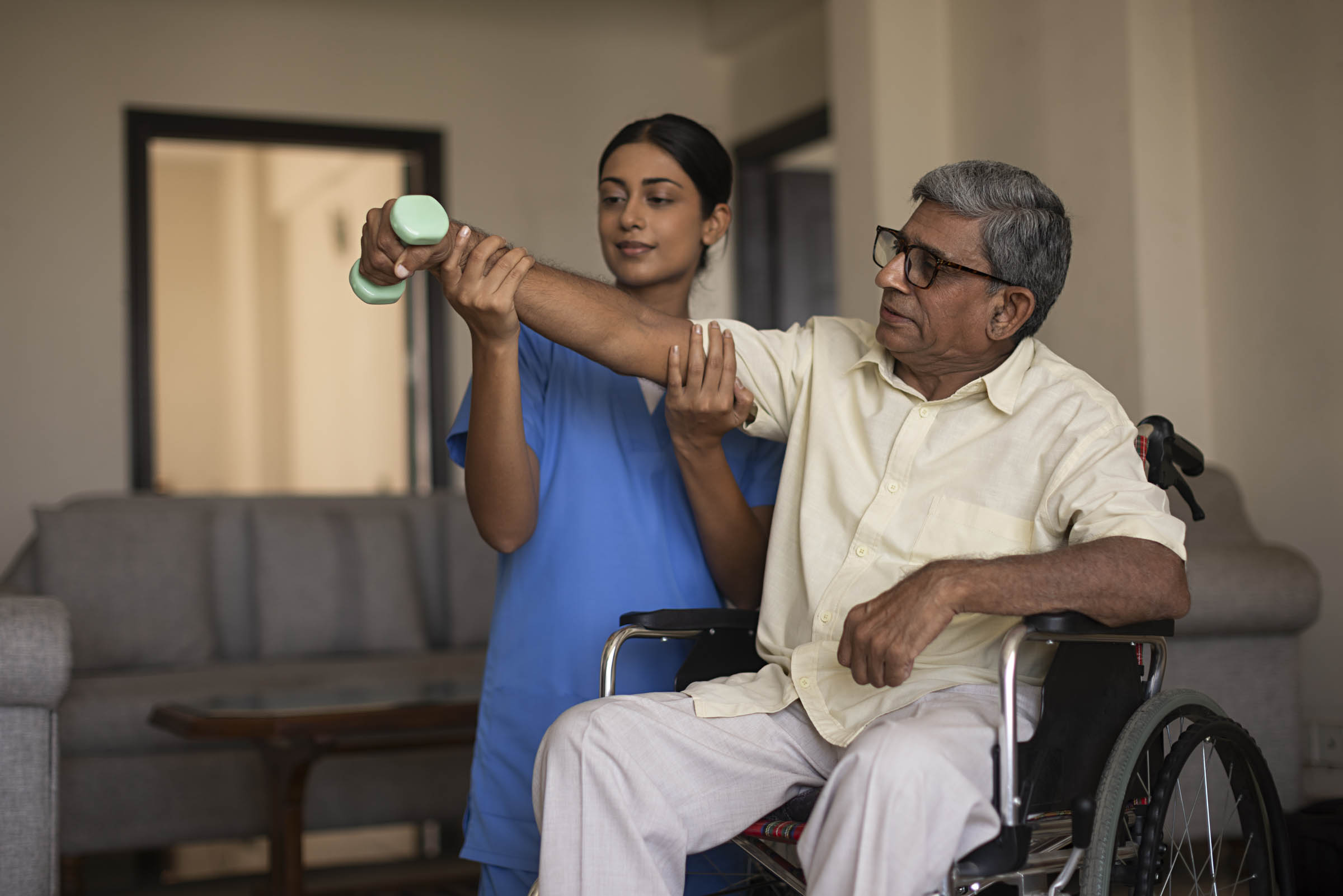 Senior couple enjoying morning at Vedika