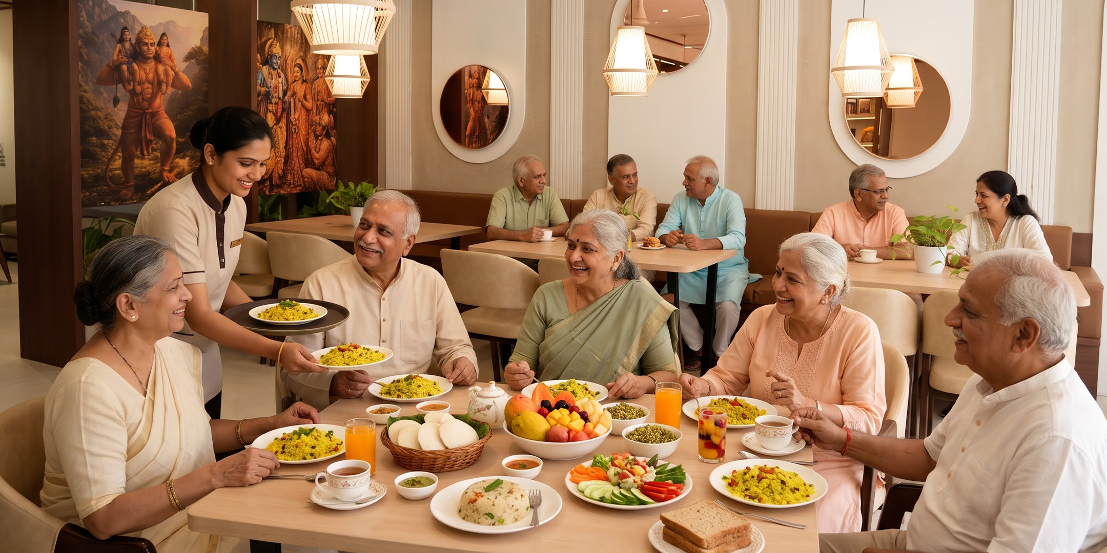 Fresh elder-specific lunch served
